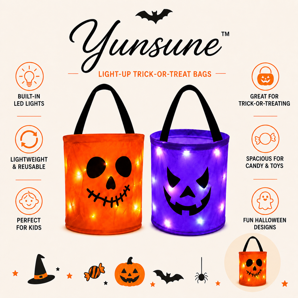 Yunsune™ Light-Up Trick-or-Treat Bags🎃