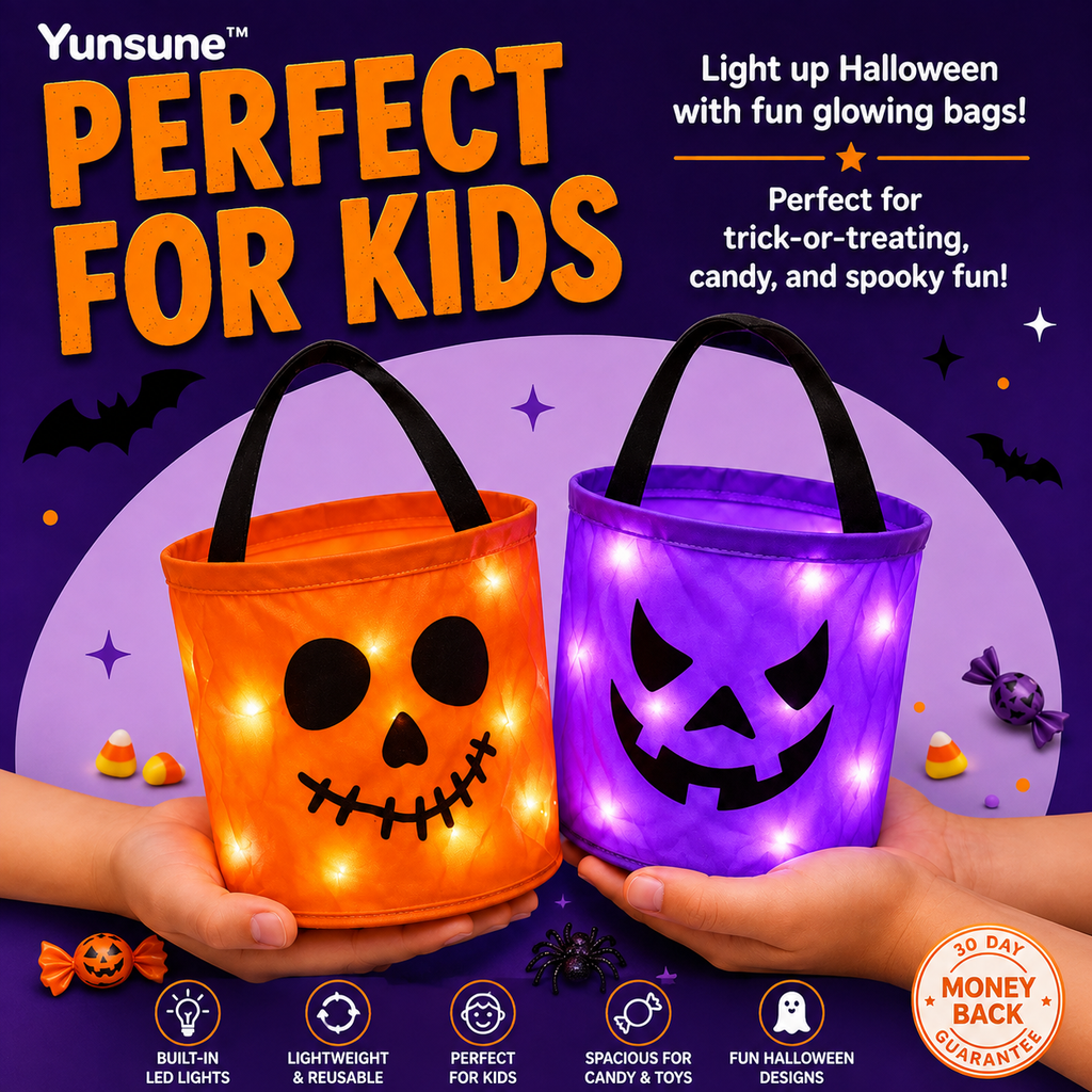 Yunsune™ Light-Up Trick-or-Treat Bags🎃