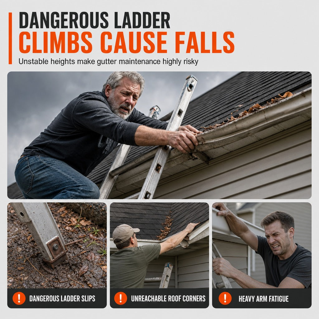 🔧 LIMITED‑TIME 49% OFF! ✨ No-Climb Gutter Cleaning Tool