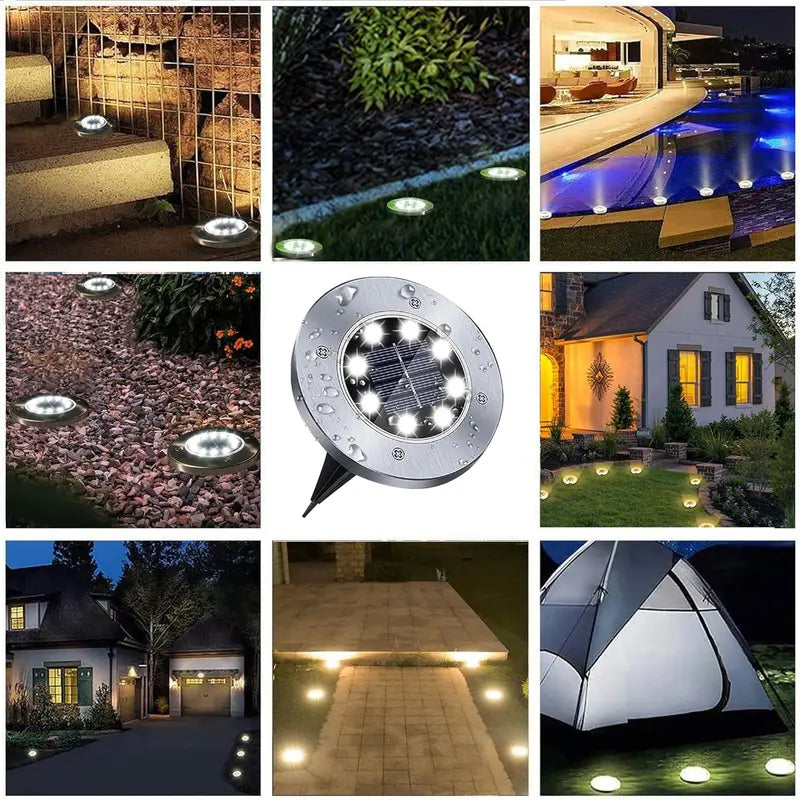 Yunsune Solar Ground Lights Outdoor – Waterproof Solar Garden Lights for Pathway, Lawn, Yard & Driveway, Cold White