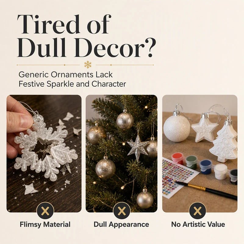 🎄 ONLY £7.99! Christmas DIY Hanging Ornament Set – 6 Festive Tree Decorations ✨