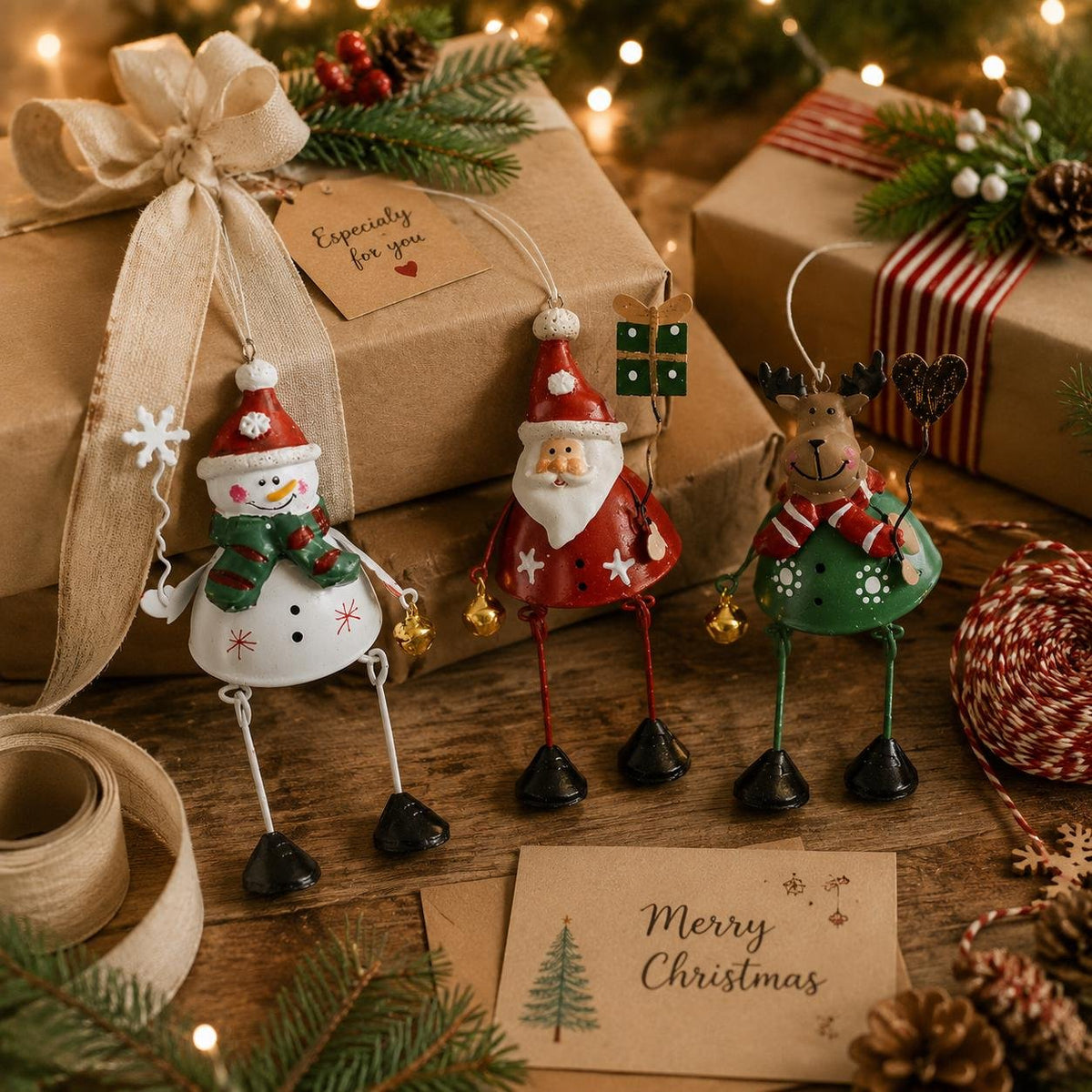 🌲Hot Sale Only £6.99!!!✨ Hand-Painted Metal Dangling Leg Christmas Ornaments
