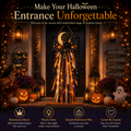 🎃 Lighted Halloween Ribbon Cascade™ – Handmade Door & Porch Decor