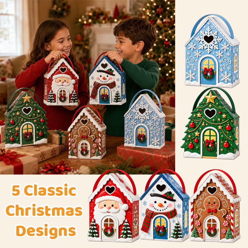 🎁Christmas Cottage Gift Box – 5 Festive Designs for Candy & Small Gifts