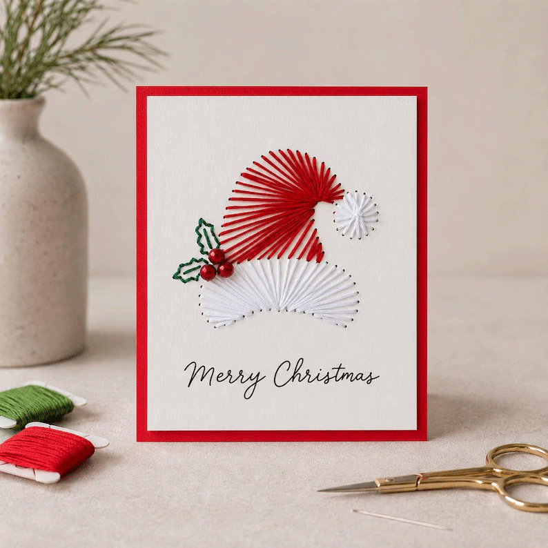 🎄 57% OFF | Christmas Thread Art Card Kit – Create Beautiful Handmade Holiday Cards ✨