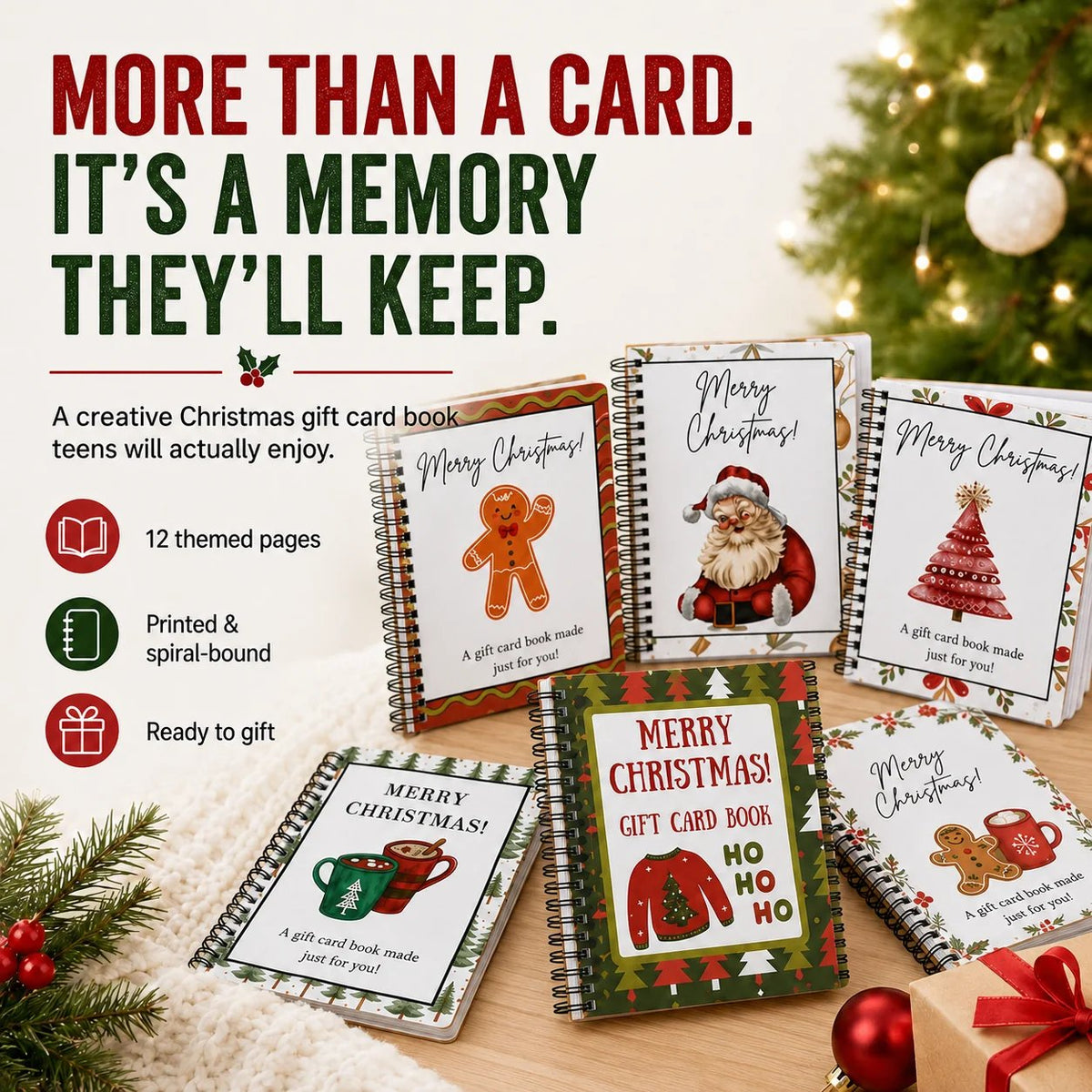 🔥 Only £7.99 |Christmas Gift Card Book 🎄 More Than a Card, A Memory to Keep