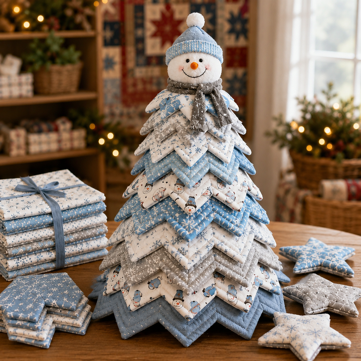 Frosty Snowman DIY Quilted Santa Christmas Tree Kit
