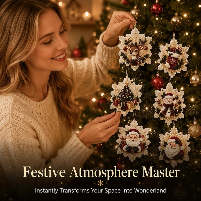 🎄 ONLY £7.99! Christmas DIY Hanging Ornament Set – 6 Festive Tree Decorations ✨