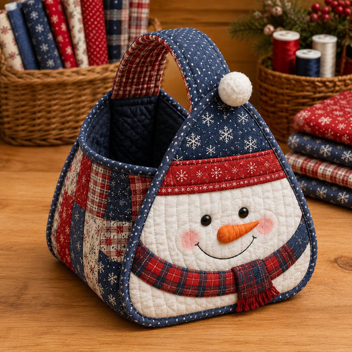 🎄 Christmas Character Quilted Carry Basket🎁✨