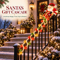 ⏳ Last Day 49% OFF – 🎅 Santa Magic Gift Cascade Railing Light | 3D Santa, 2 Glowing Gift Strands & Adjustable Rail Mount