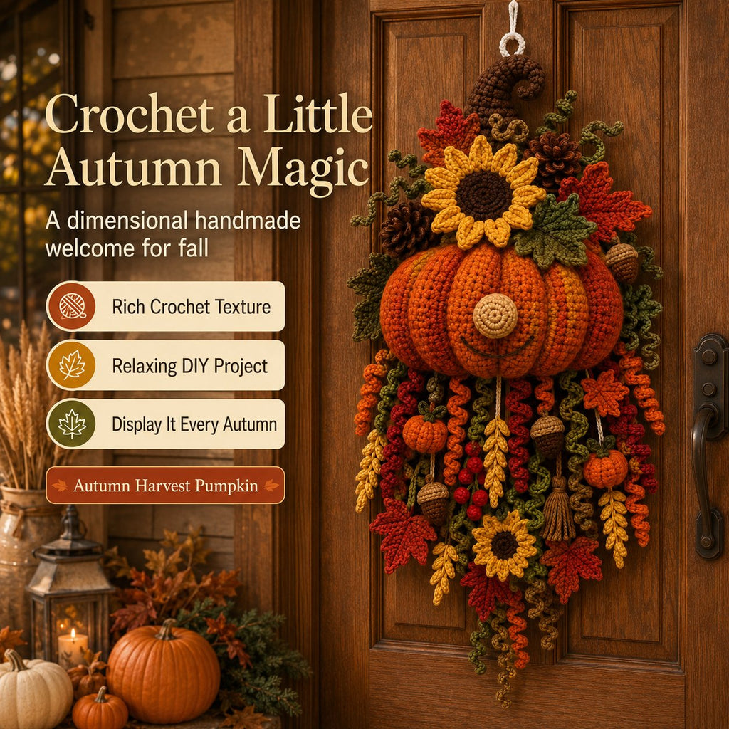 🧶DIY Seasonal 3D Crochet Door Hanger Kit Collection | Coordinated Yarn, Filling, Accessories & Step-by-Step Instructions Included 💕