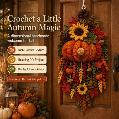 🧶DIY Seasonal 3D Crochet Door Hanger Kit Collection | Coordinated Yarn, Filling, Accessories & Step-by-Step Instructions Included 💕