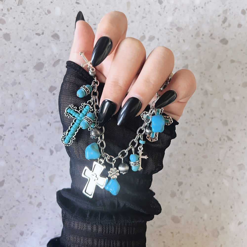 Timeless Bohemian Cross Bead Bracelet & Car Charm: Token of Enduring Heavenly Peace