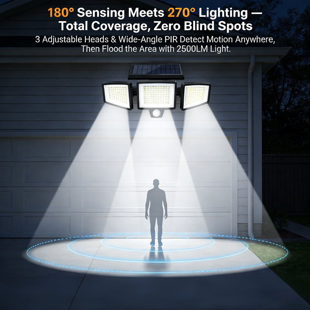 Yunsune 210 LED Solar Security Light with Motion Sensor & Remote