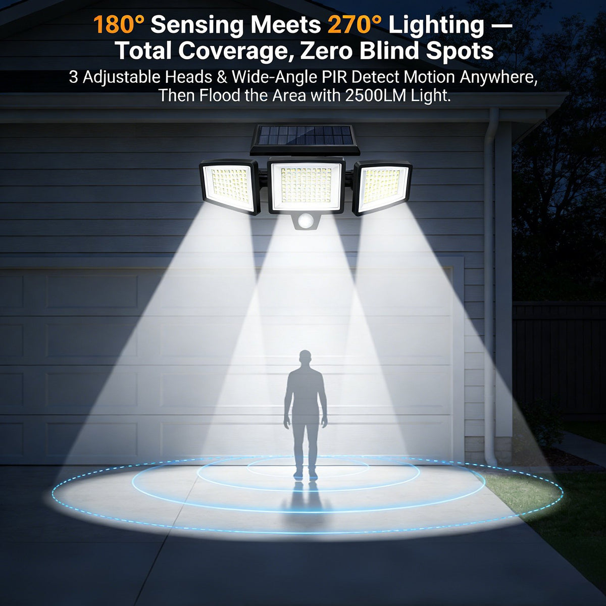 Yunsune 210 LED Solar Security Light with Motion Sensor & Remote