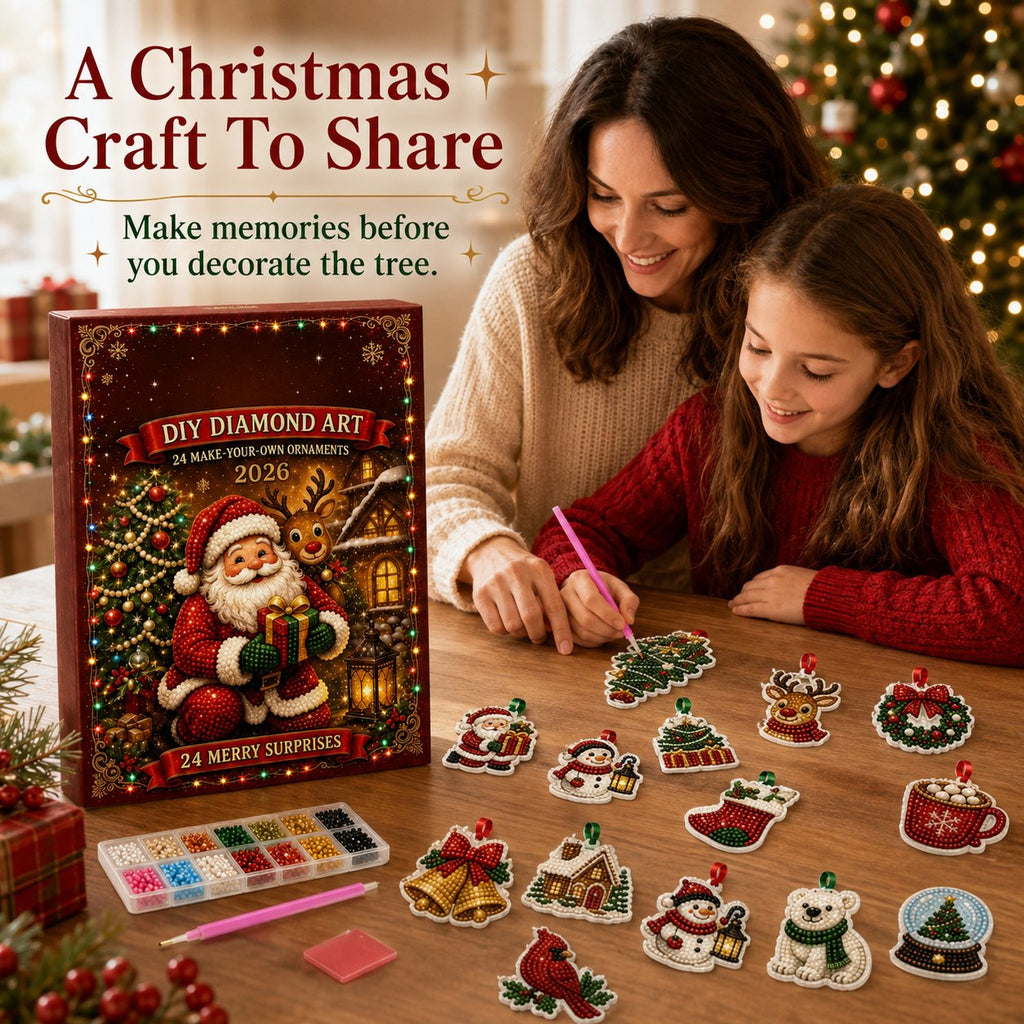 🎄 53% OFF | 24 DIY Christmas Diamond Painting Ornaments – Make & Hang ✨