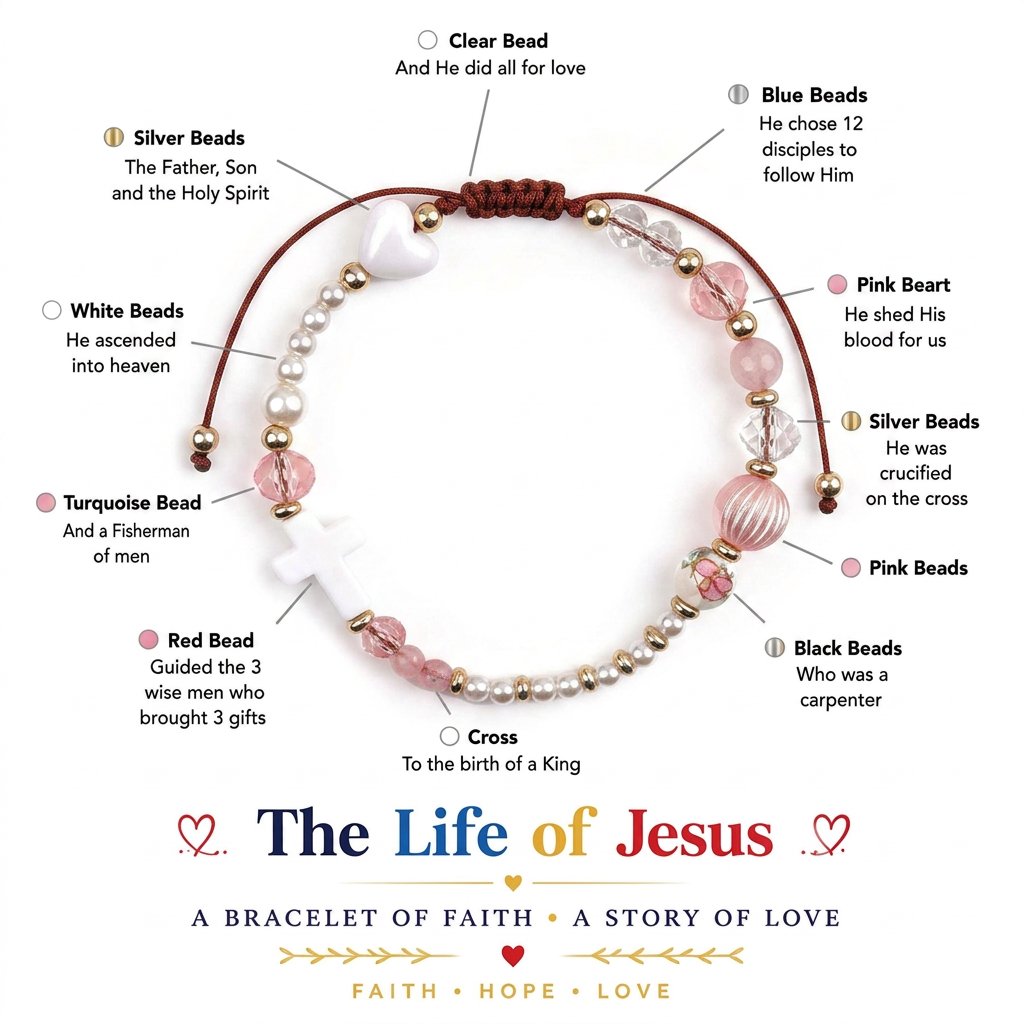 ✝️ Life Of Jesus Story Bracelet | Faith-Inspired Christian Bracelet with Gospel Symbols, Meaningful Charms & Scripture Gift Card Included ❤️