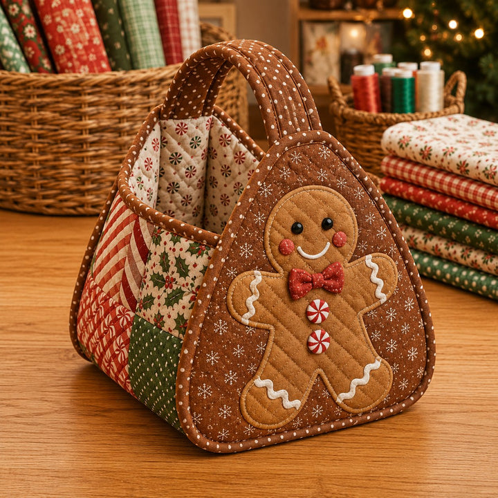 🎄 Christmas Character Quilted Carry Basket🎁✨
