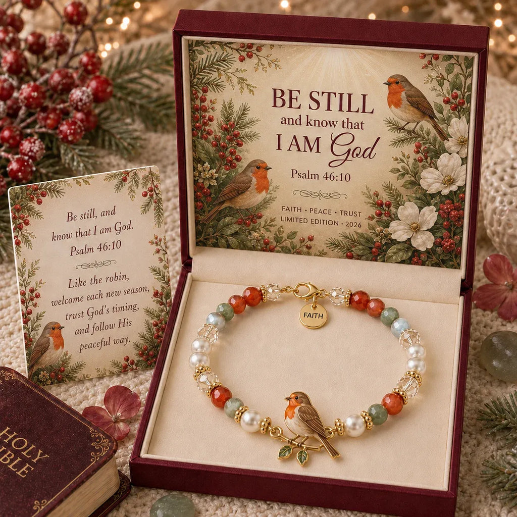 🎅 2026 Christmas Gift 49% Off--✝️ Psalm 46:10 Faith Bracelet | Limited Edition 2026 Christian Jewelry with 7 Meaningful Nature Symbols, Gemstone-Style Beads & Scripture Gift Box 🤍