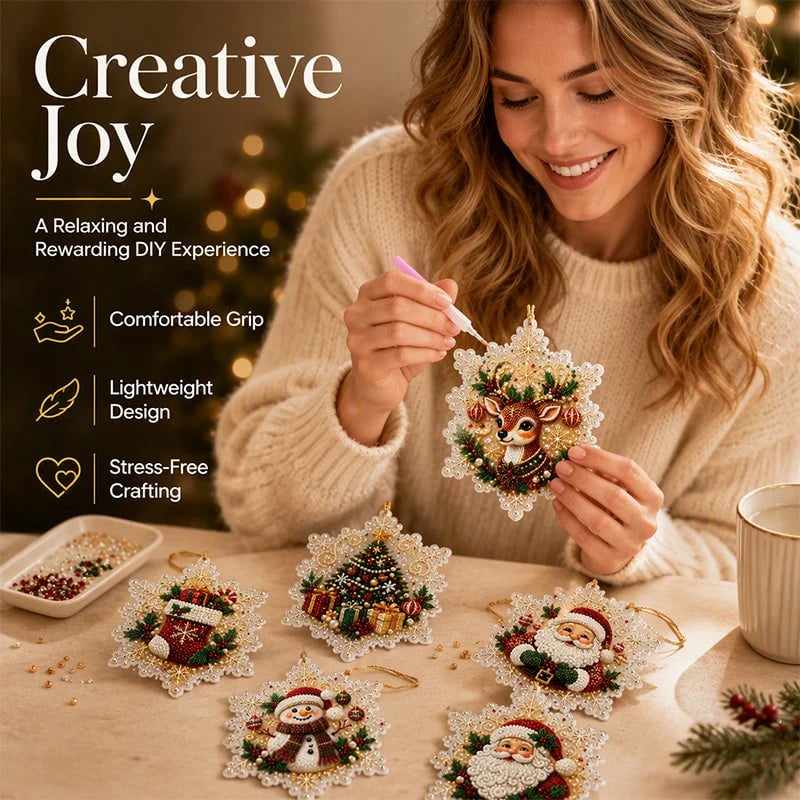 🎄 ONLY £7.99! Christmas DIY Hanging Ornament Set – 6 Festive Tree Decorations ✨