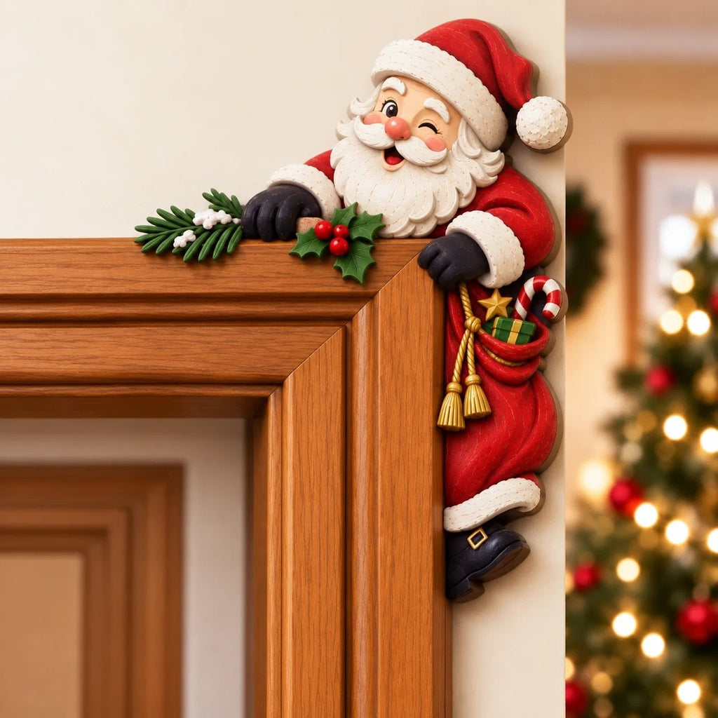 🎅✨Christmas Peekaboo Door Frame Corner Decor – 3D Holiday Character Decoration