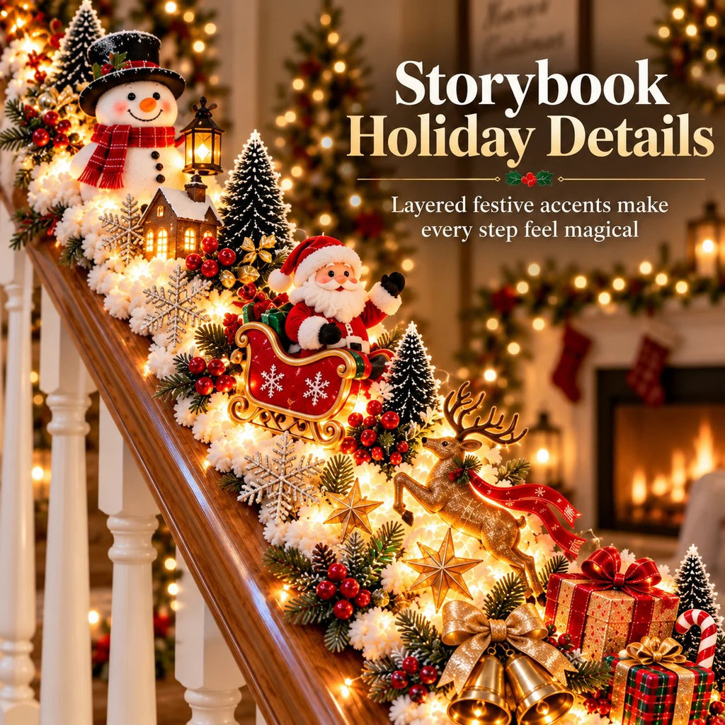 🎅 Turn Your Staircase Into Santa’s Christmas Wonderland