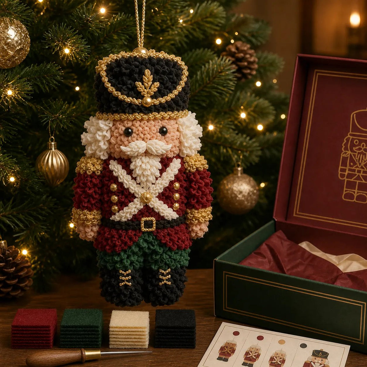 🎄 Special Offer | 48% OFF – Beginner-Friendly 3D Fabric Poke Christmas Ornament DIY Kit 🎁