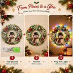 Christmas Pearl Diamond Painting Pendant Kit 9.84 Inch with LED Lights