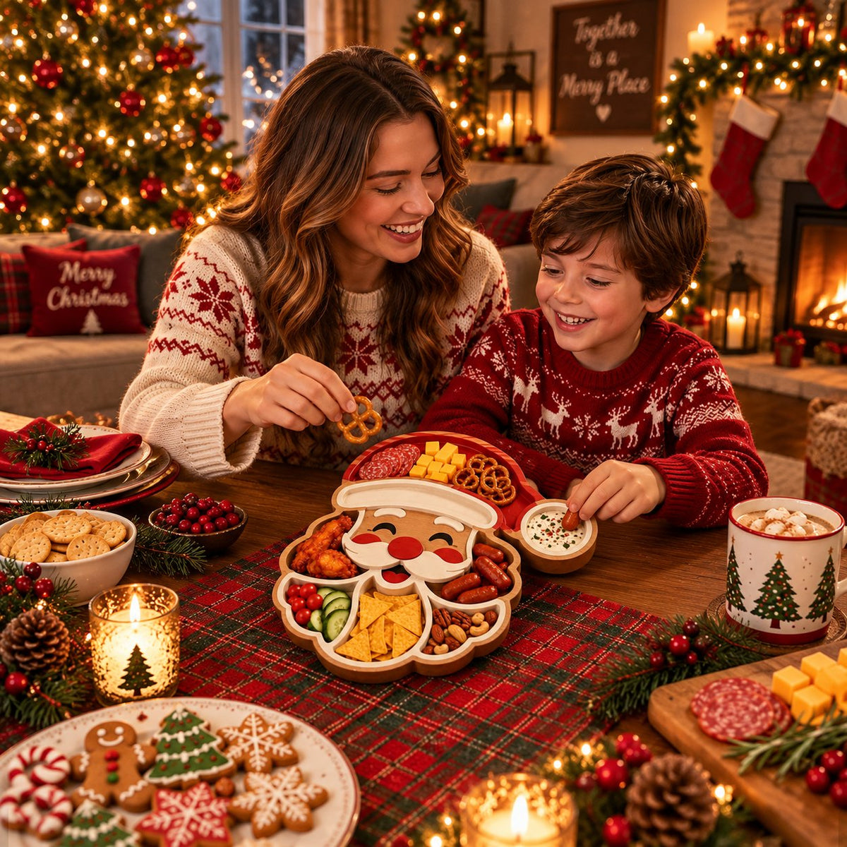🎄 50% OFF | Christmas Character Snack Serving Tray – Festive Party Platter