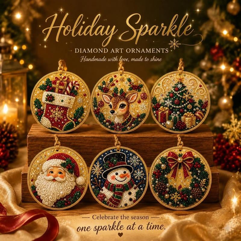 🎄 ONLY £7.99! Christmas DIY Hanging Ornament Set – 6 Festive Tree Decorations ✨