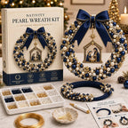 🎄✨ DIY Christmas Pearl Wreath Kit – Handmade Beaded Holiday Door Décor 💎🎀