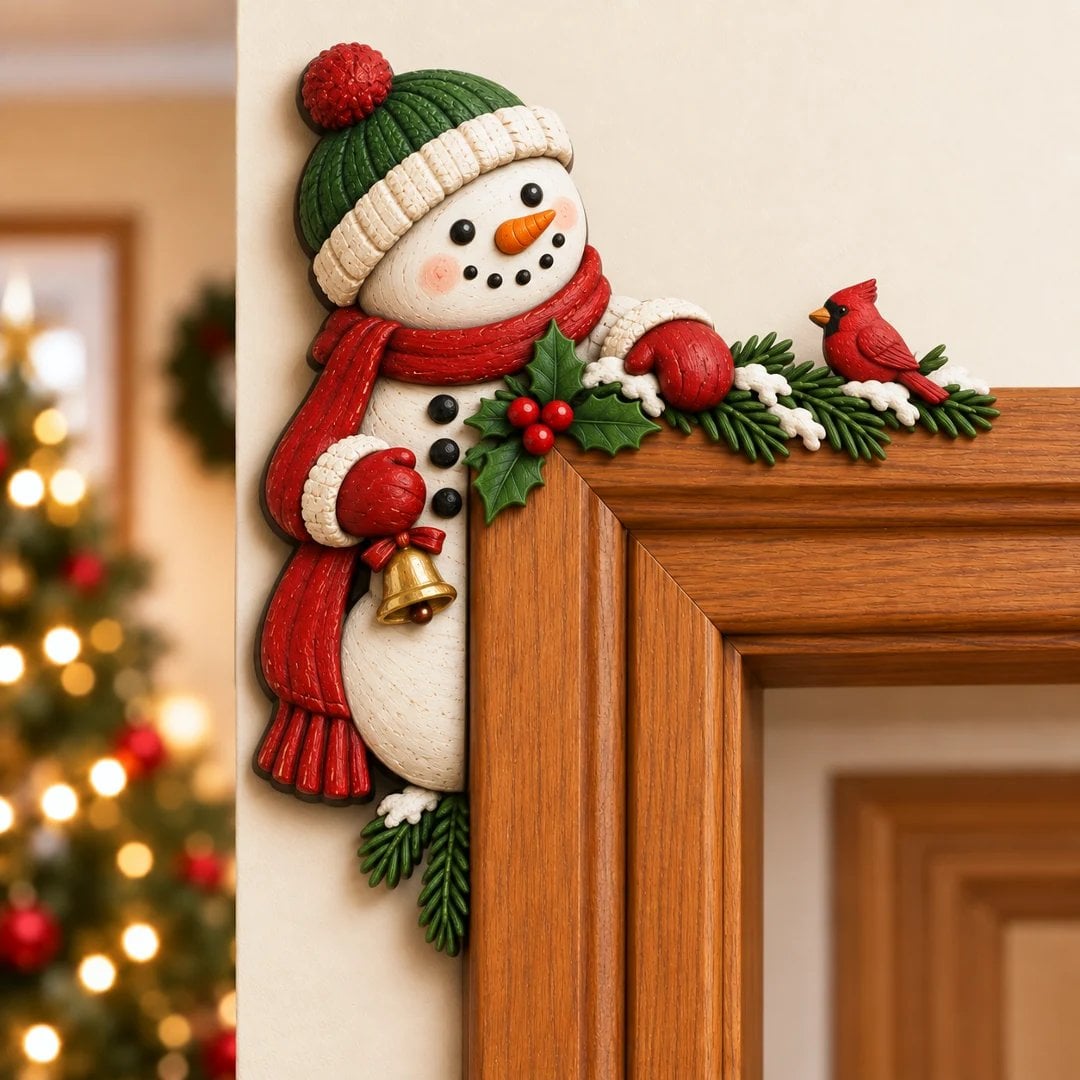 🎅✨Christmas Peekaboo Door Frame Corner Decor – 3D Holiday Character Decoration
