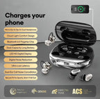 🎧 3-in-1 Wireless Earbuds with Power Bank Charging Case – Clip-On & Sleep Bluetooth Headphones with 4 Earbuds, Noise Cancellation, IPX5 Water Resistant for Sports & Sleep
