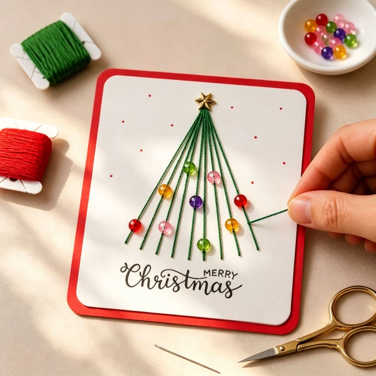 🎄 57% OFF | Christmas Thread Art Card Kit – Create Beautiful Handmade Holiday Cards ✨