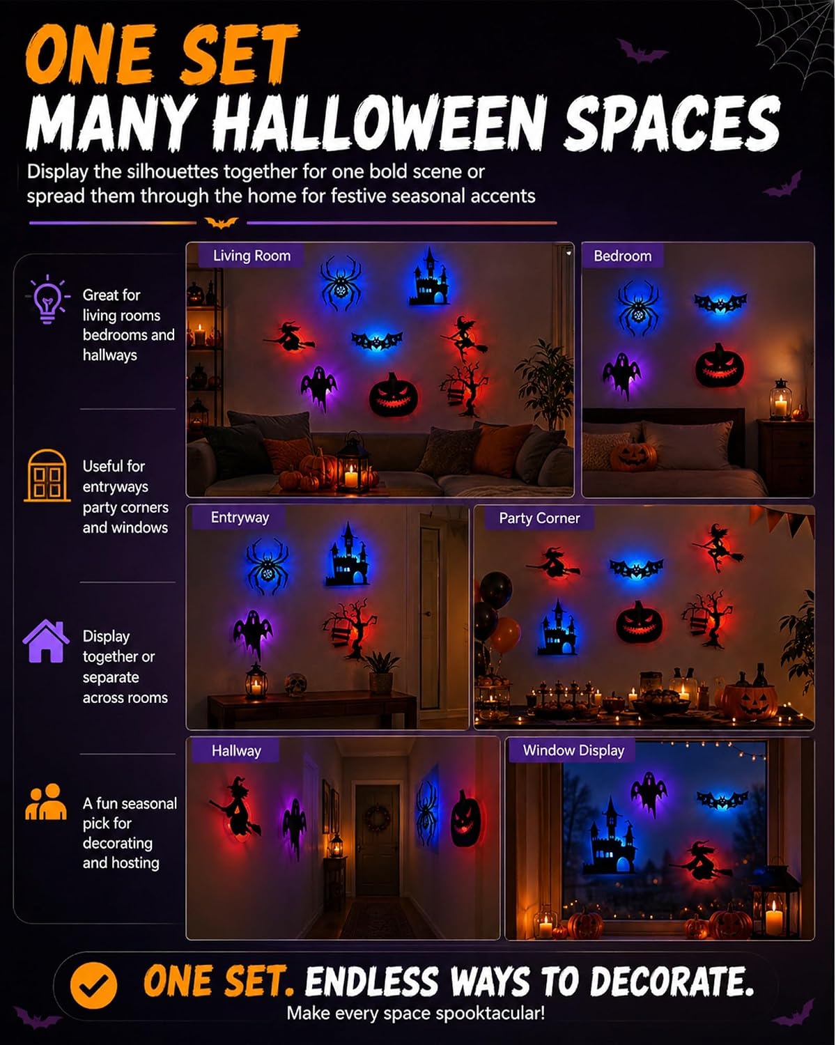 🎃 Halloween Spooky 3D LED Wall Decorations