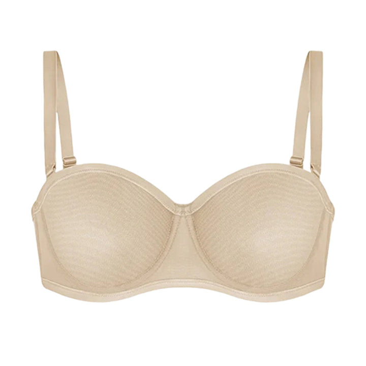 Strapless Mesh Underwire Balconette Bra