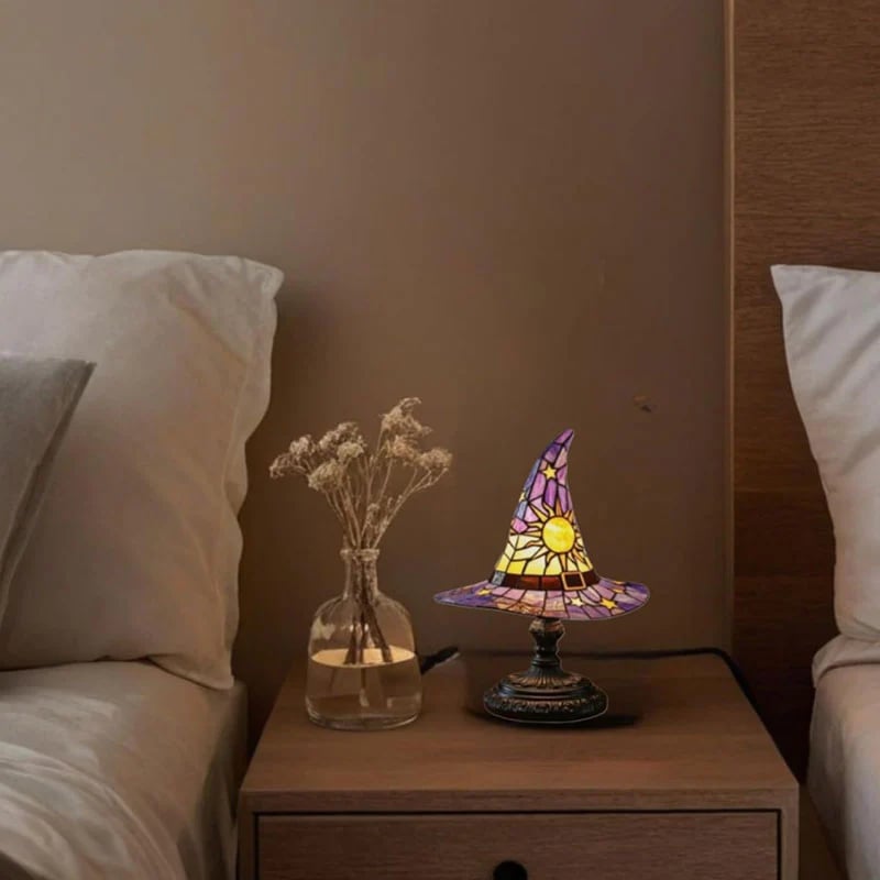 🔥Exclusive Limited Item 👍🔥50%OFF♠️Witch Hat Night Light & Stained Glass Witch Hat Lamp🎁