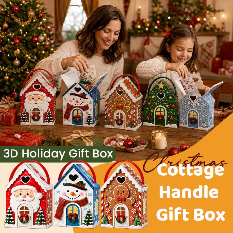 🎁Christmas Cottage Gift Box – 5 Festive Designs for Candy & Small Gifts