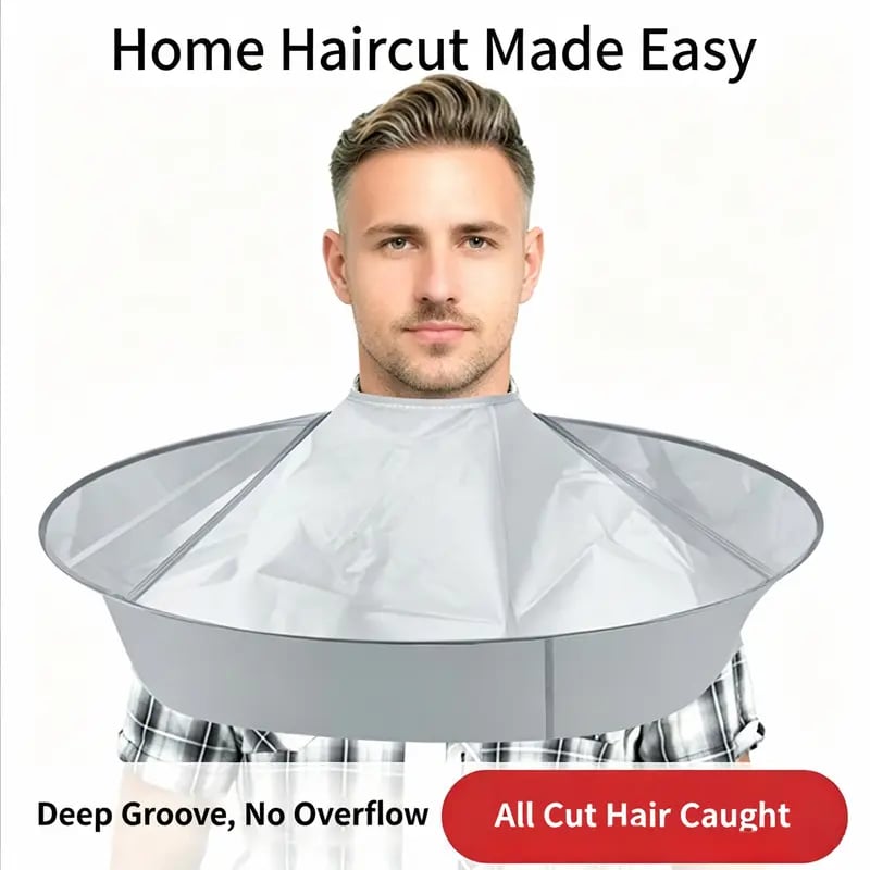 Portable Waterproof Hair Cutting Cape, Hair Catcher Bib, Reusable Barber Apron For Household & Salon Hair‐Cutting