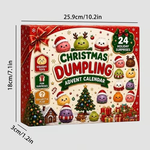 🎅2026 Christmas Squishy Advent Calendar - 24 Days Dumpling Squishies Toys