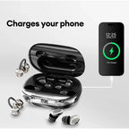 🎧 3-in-1 Wireless Earbuds with Power Bank Charging Case – Clip-On & Sleep Bluetooth Headphones with 4 Earbuds, Noise Cancellation, IPX5 Water Resistant for Sports & Sleep