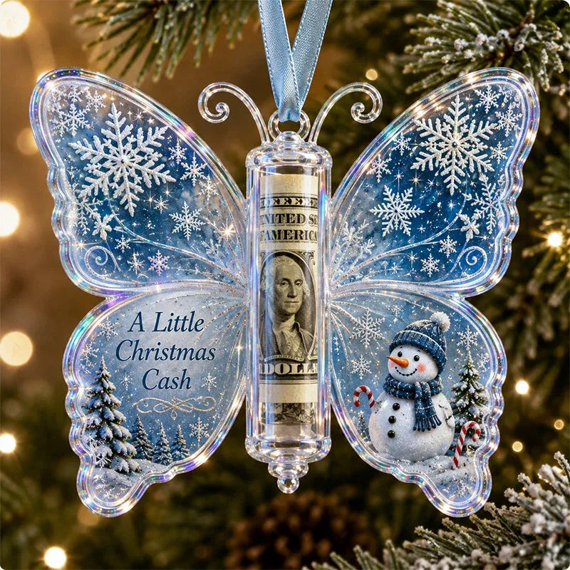 🔥🎄Christmas Cash Gift Butterfly Ornament🦋 – Holiday Money Holder Keepsake💵✨