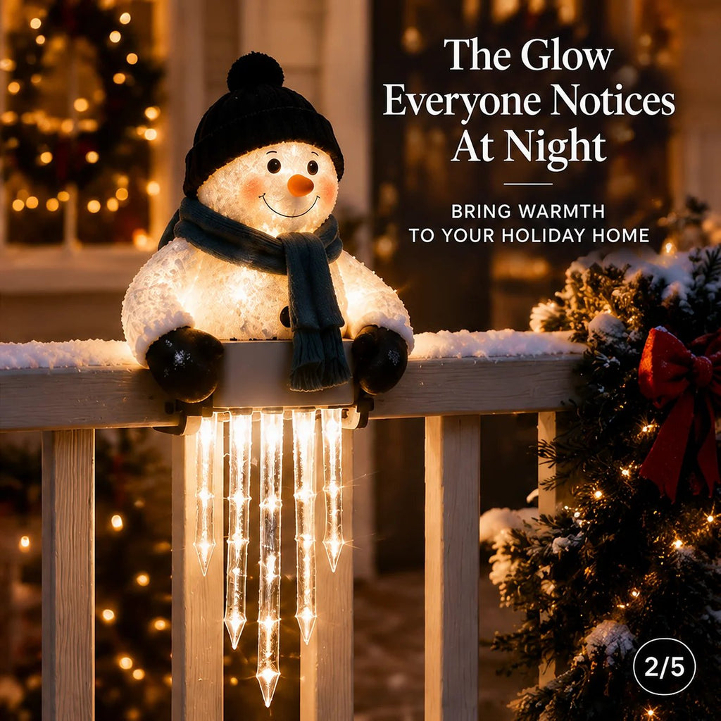 🎄56% OFF|⛄ Snowman Icicle Christmas Porch Light – Cozy Holiday Glow