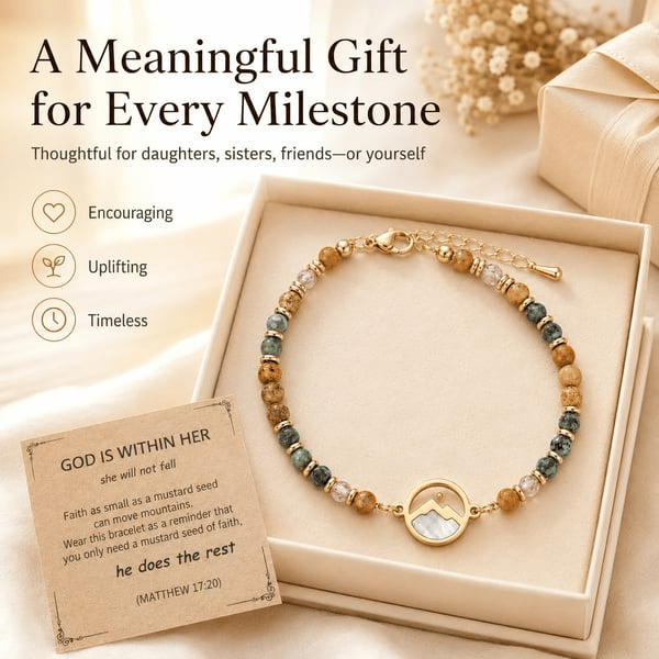✝️ Mustard Seed Faith Bracelet – Matthew 17:20 Inspirational Christian Bracelet