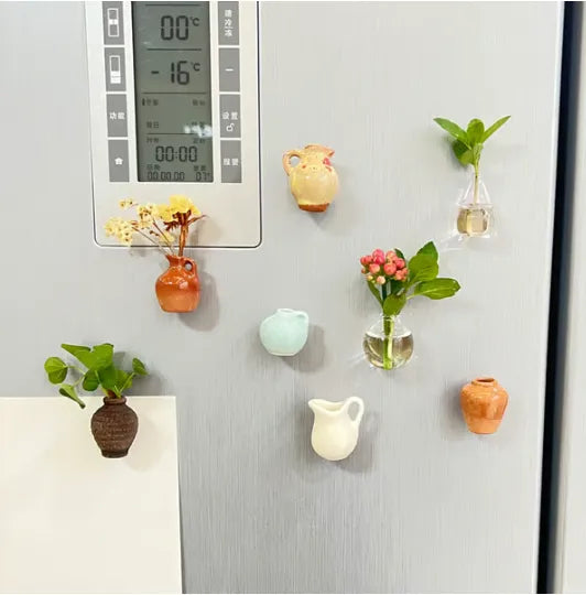 8-Pcs Mini Vase Fridge Magnets