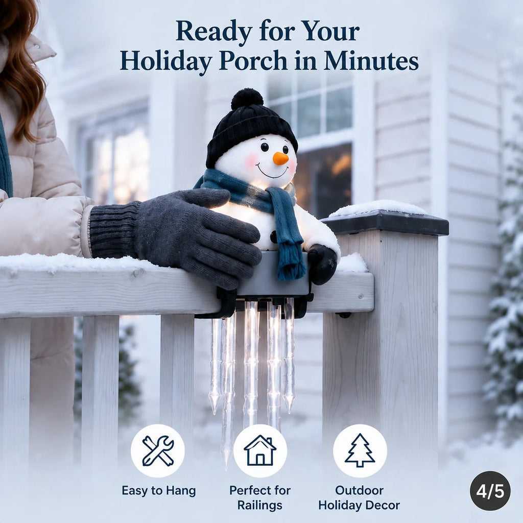 🎄56% OFF|⛄ Snowman Icicle Christmas Porch Light – Cozy Holiday Glow