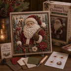 🔥Christmas Discount 59% Off🎅 3D Christmas Fabric Poke‐Art Craft Kit | Framed Shelf‐Ready Festive Decor