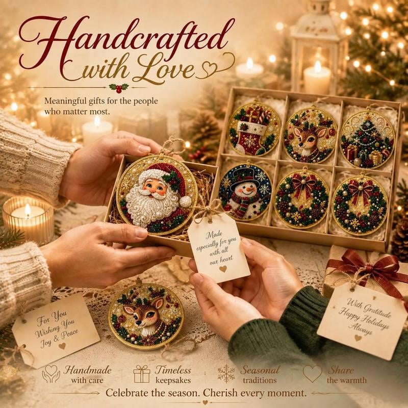 🎄 ONLY £7.99! Christmas DIY Hanging Ornament Set – 6 Festive Tree Decorations ✨
