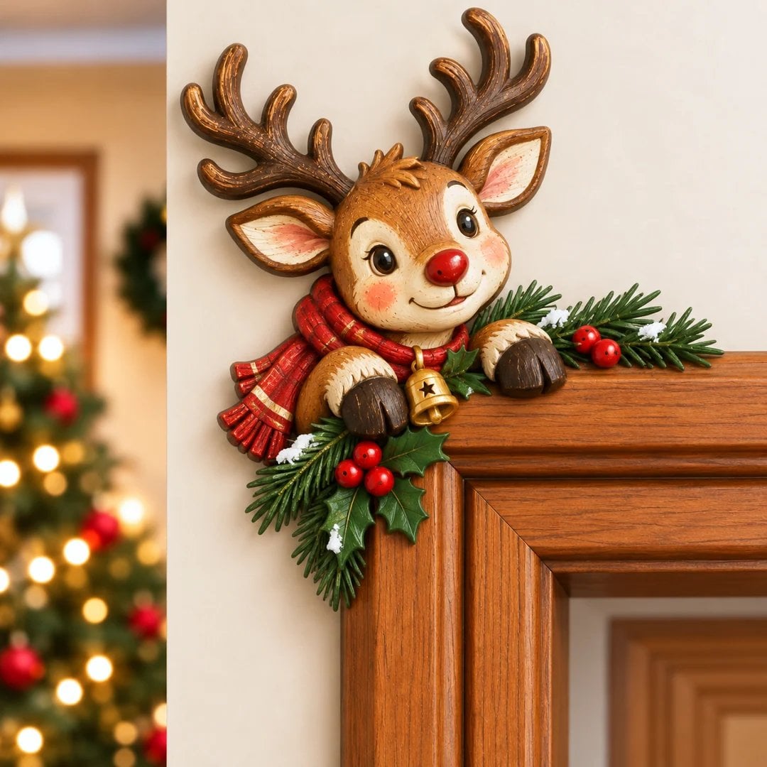 🎅✨Christmas Peekaboo Door Frame Corner Decor – 3D Holiday Character Decoration
