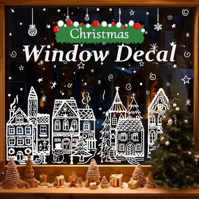 🎄 Only £6.99 | Christmas Village Window Decoration Set